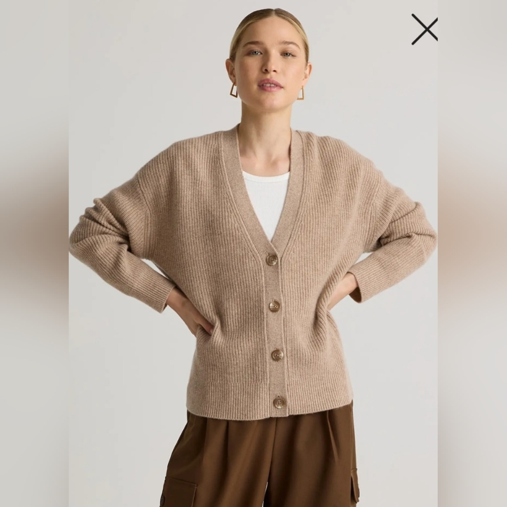 Quince Mongolian Cashmere Cropped Boxy cardigan
